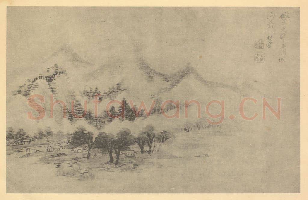 清 杨晋《山水图（四）》国画作品