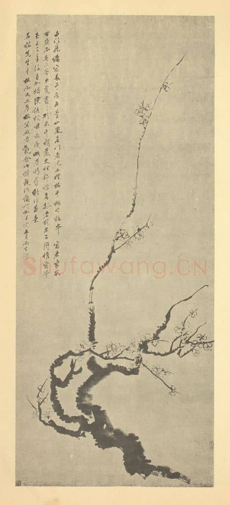 清 汤贻汾《梅花》国画作品