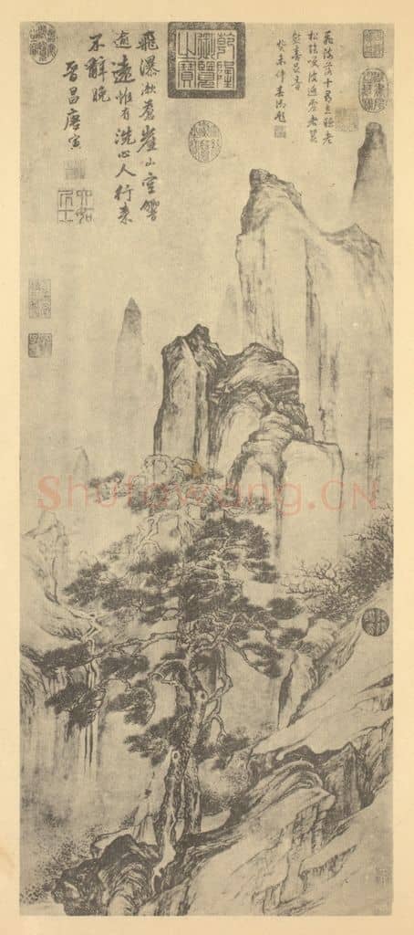 明 唐寅《山水轴（七）》国画作品