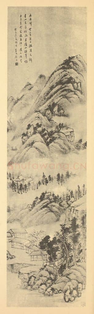 清 顾澐《山水轴(三)》国画作品