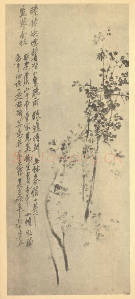 清 吴昌硕《桃花》国画作品