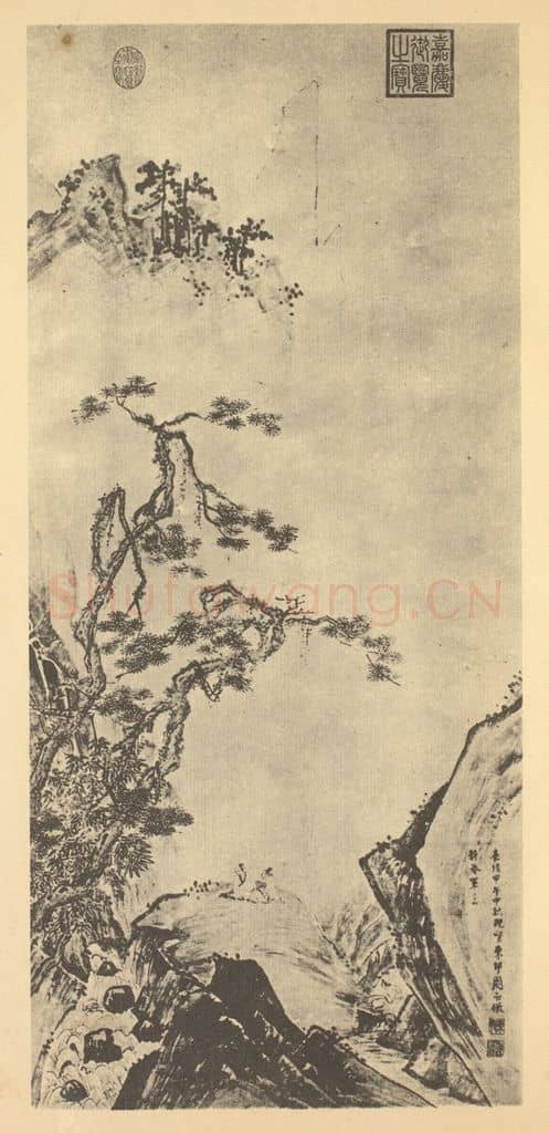 明 周臣《山水轴(一)》国画作品