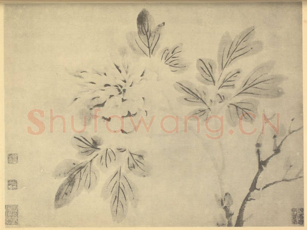明 陈淳《牡丹》国画作品