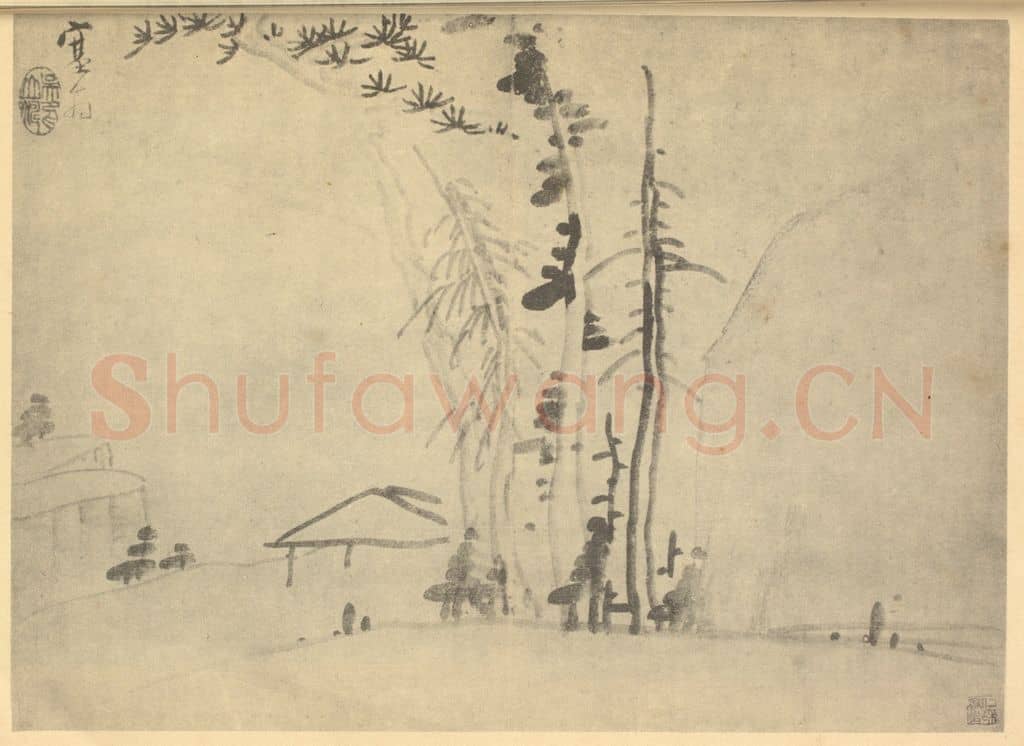 清 吴山涛《山水图》国画作品