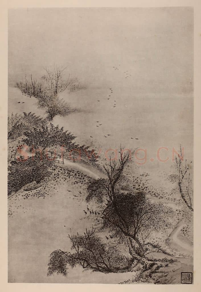 清 吴历《山水册(五)》国画作品
