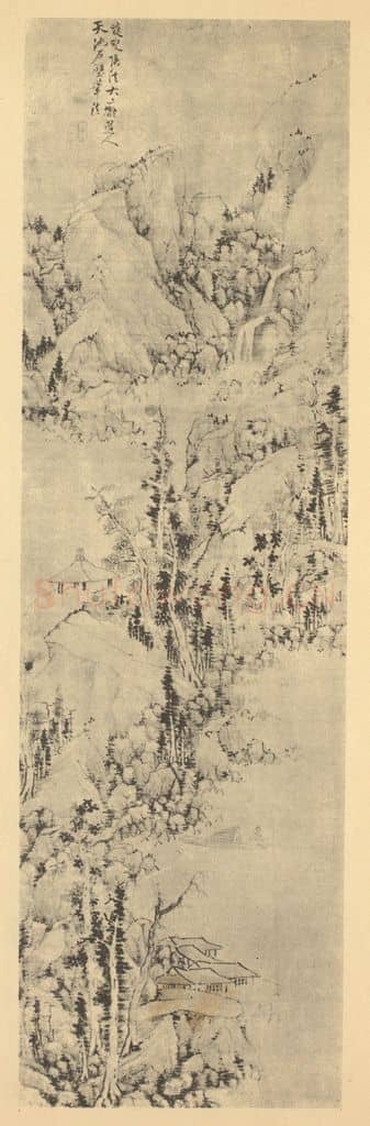 明 蓝瑛《山水轴（四）》国画作品