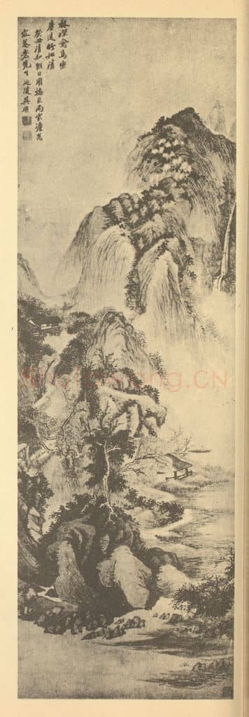 清 吴历《山水轴(一)》国画作品