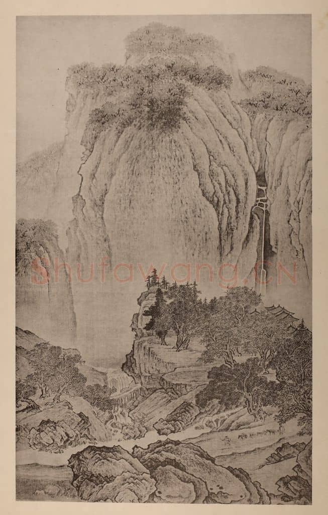 明 董其昌《摹范宽·溪山行旅图》国画作品