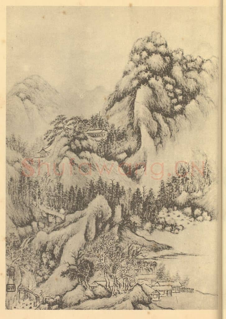 清 周笠《山水图（七）》国画作品