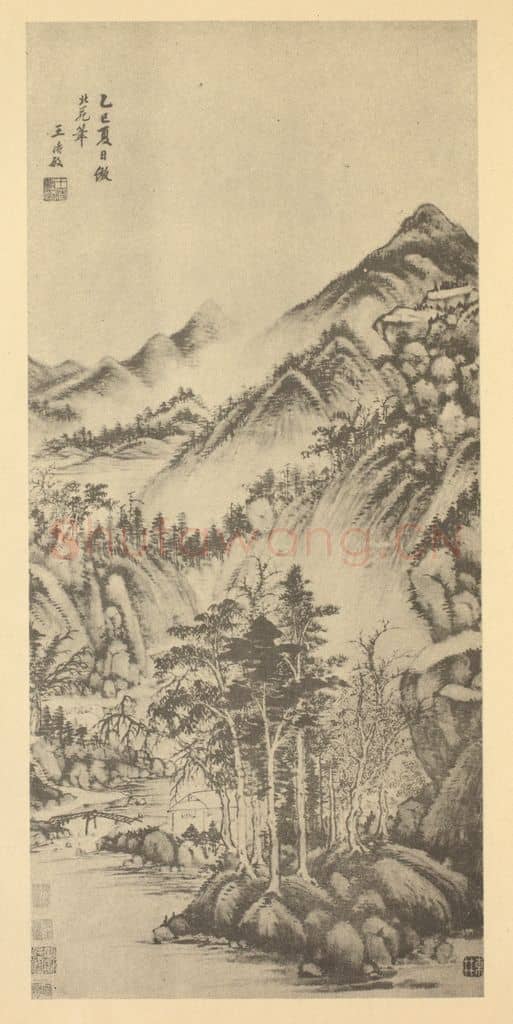 清 王时敏《山水轴(五)》国画作品