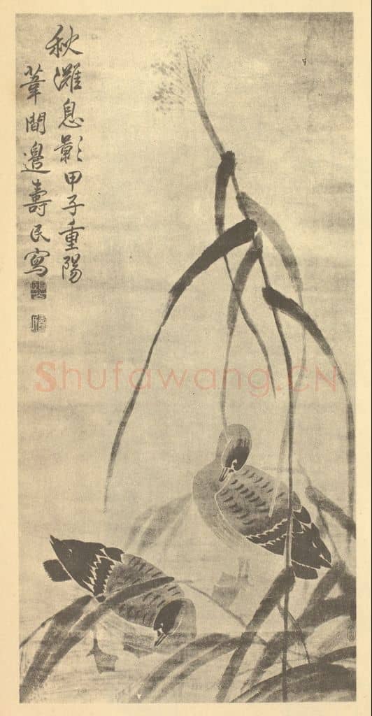 清 边寿民《芦雁》国画作品