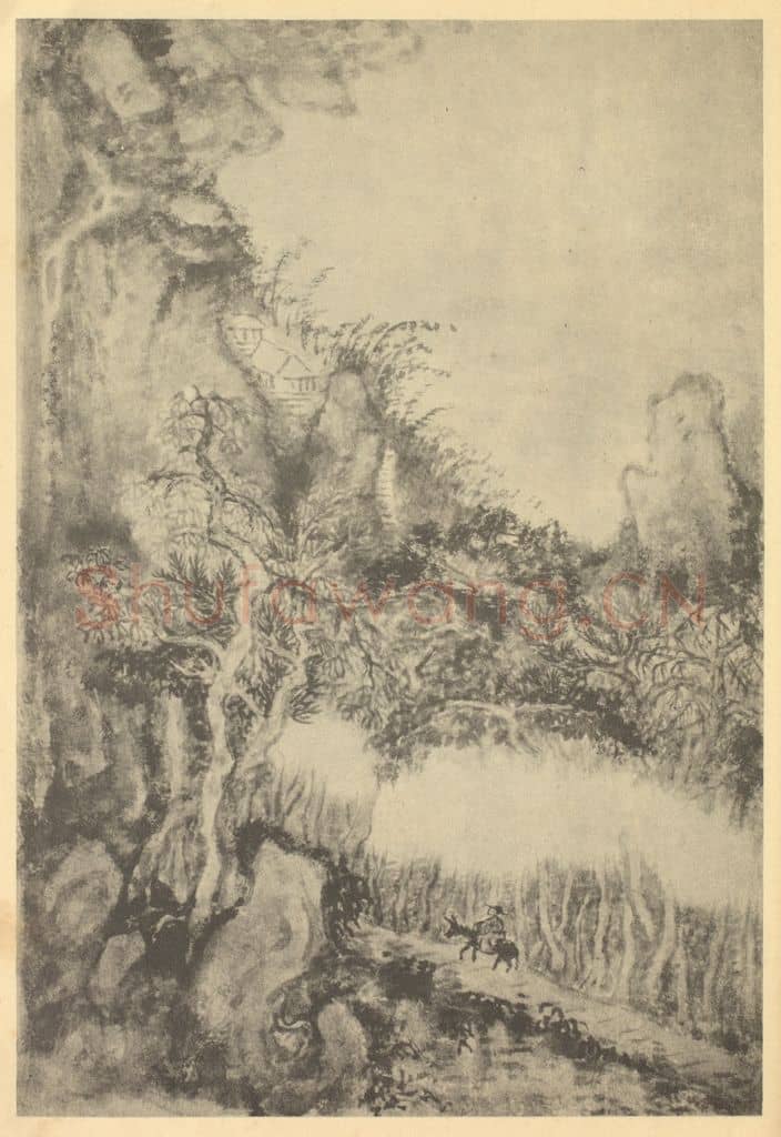 清 髡残《山水图（六）》国画作品