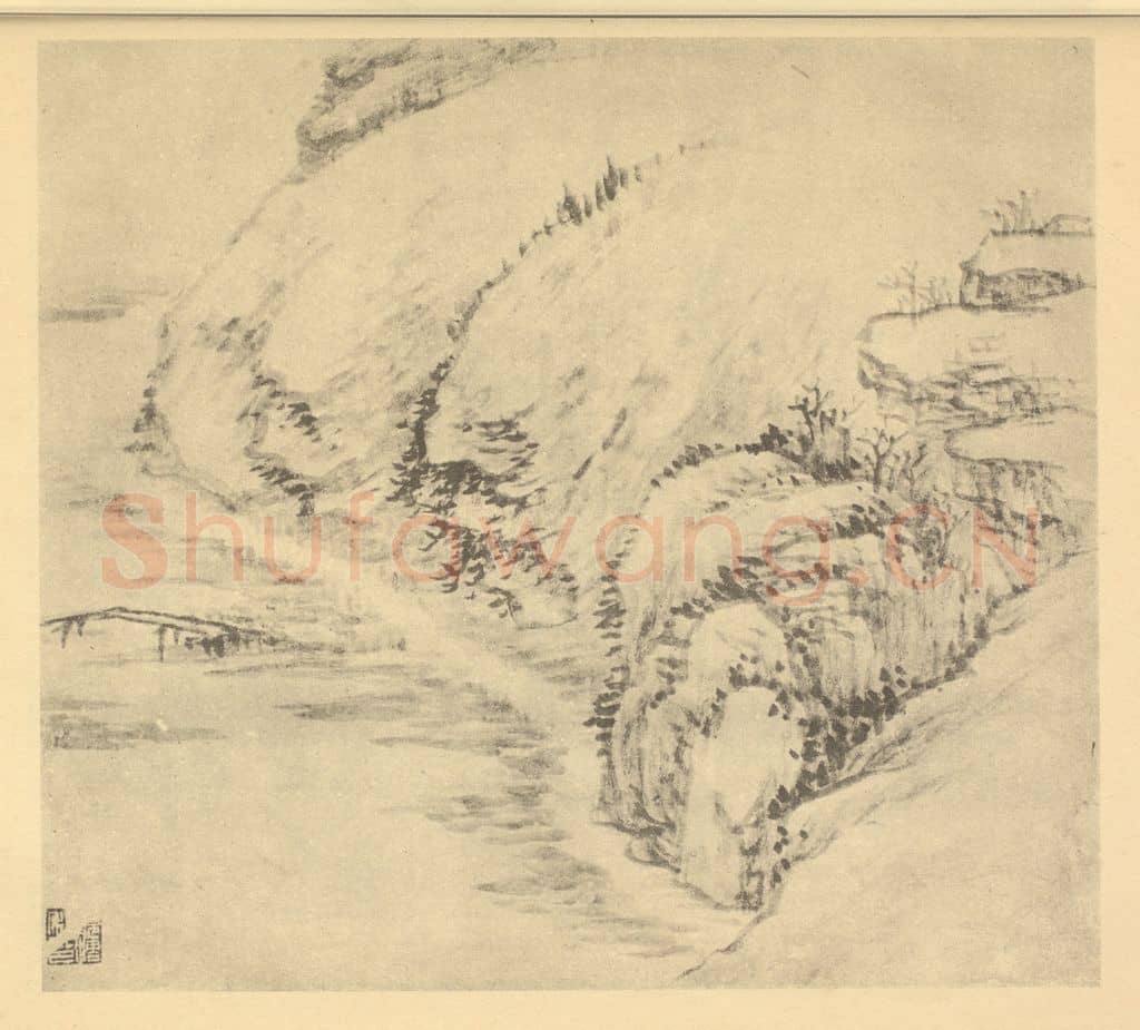 清 顾澐《山水图（六）》国画作品