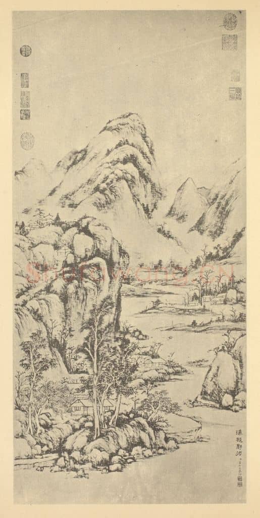 清 董邦达《山水轴（九）》国画作品
