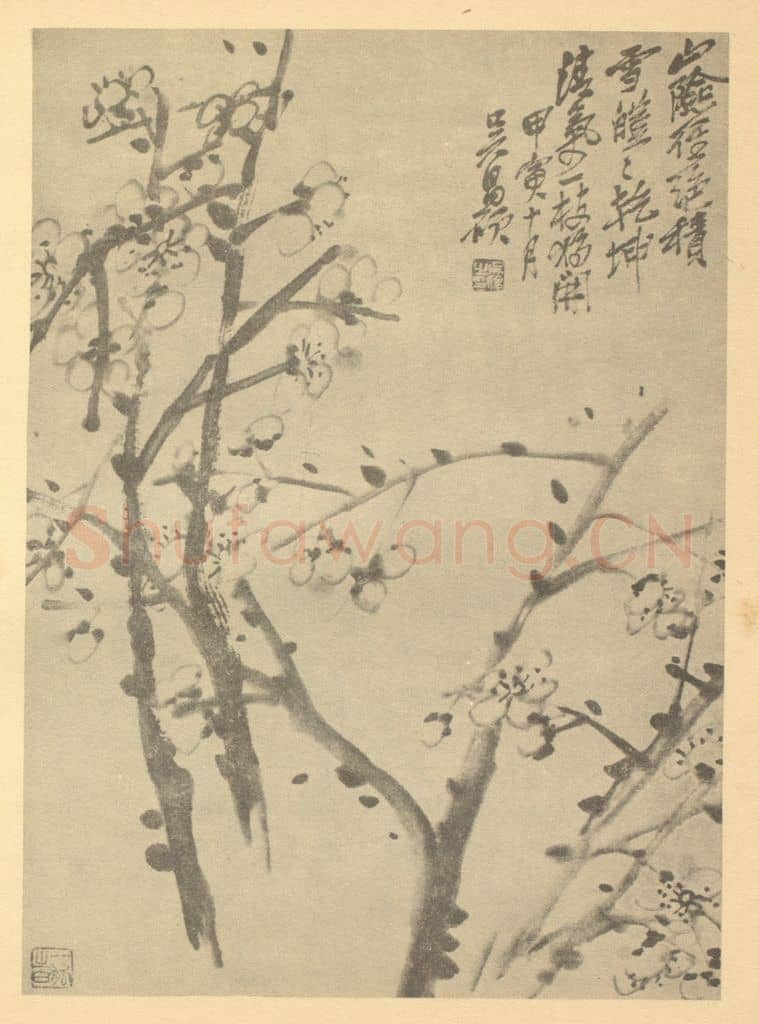 清 吴昌硕《玉兰》国画作品