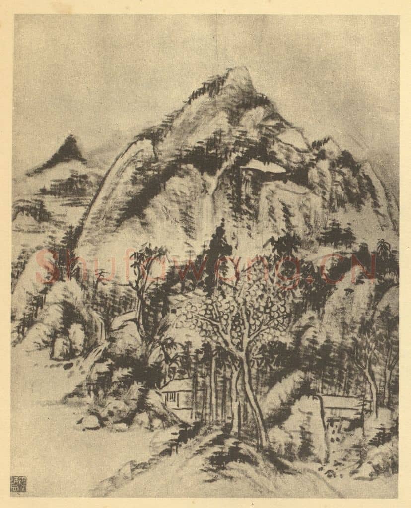 清 秦炳文《山水图(十三)》国画作品