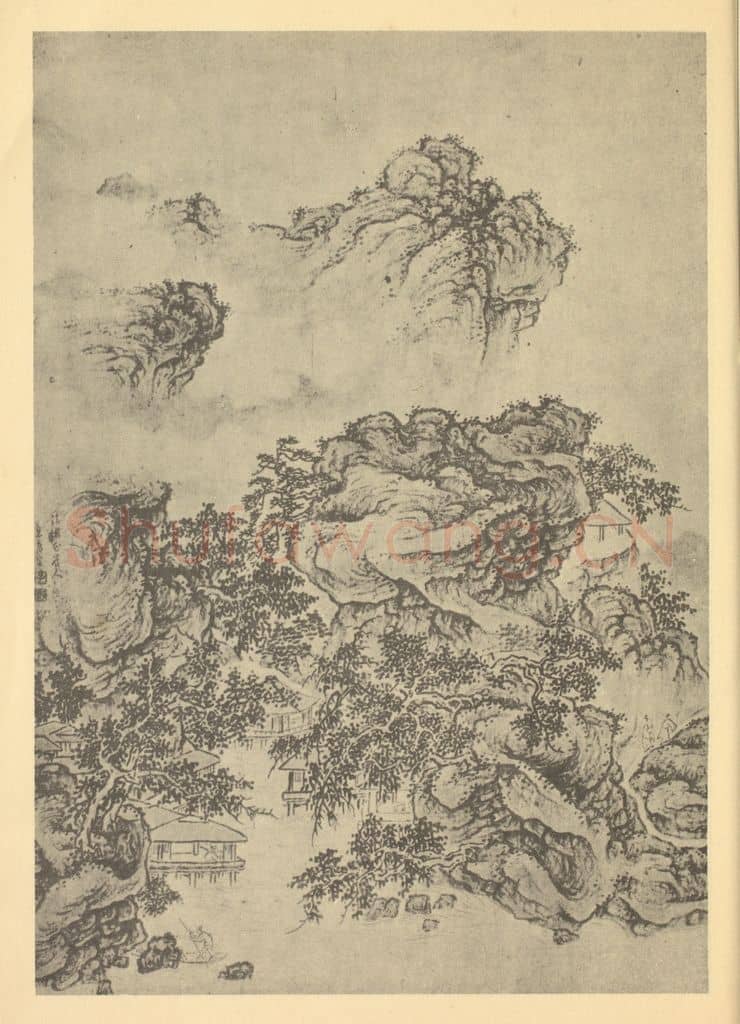 清 吴定《山水图（四）》国画作品