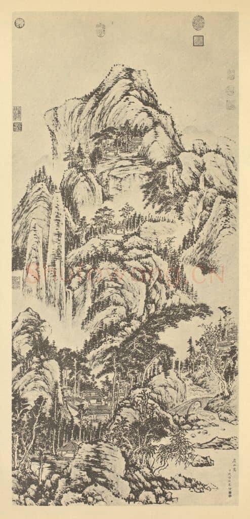 清 钱维城《山水轴(六)》国画作品