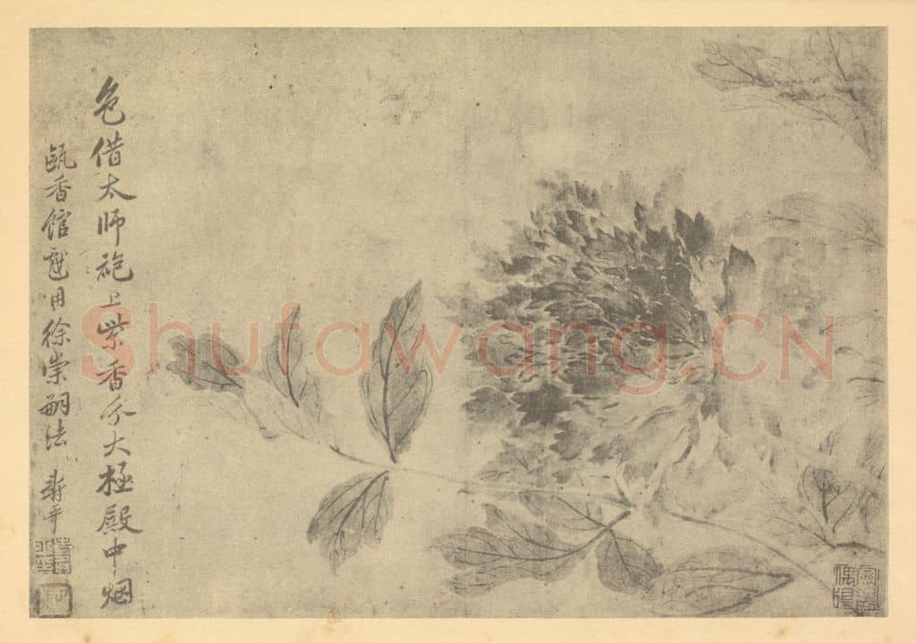 清 恽寿平《牡丹》国画作品