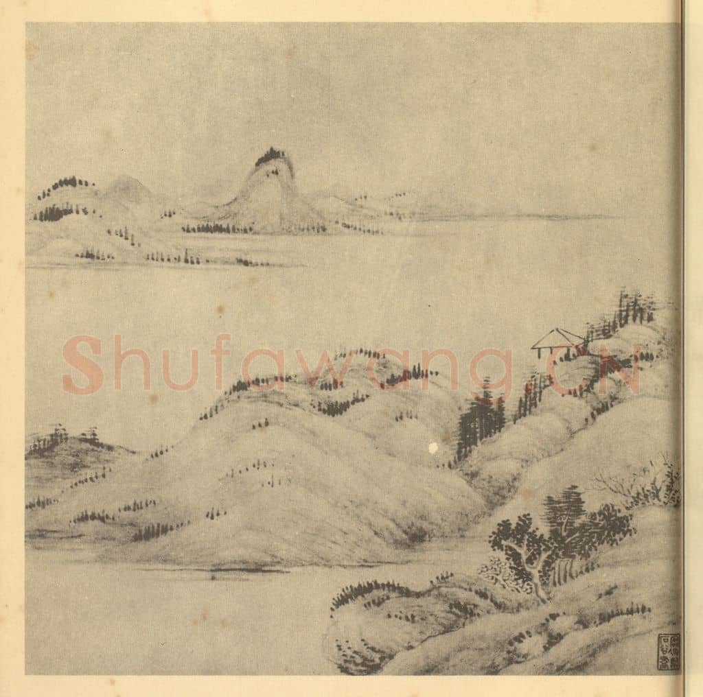 清 吴大澄《山水图(十六)》国画作品