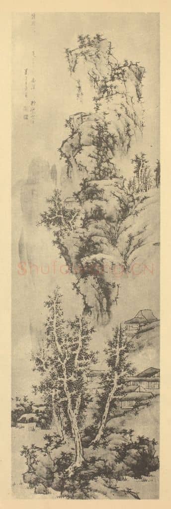 明 蓝瑛《山水轴(五)》国画作品