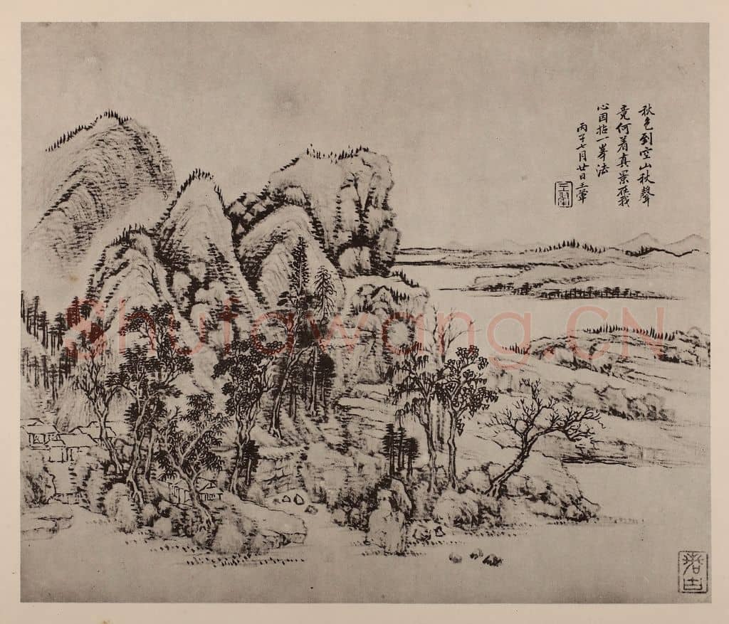 清 王翚《山水册（六）》国画作品
