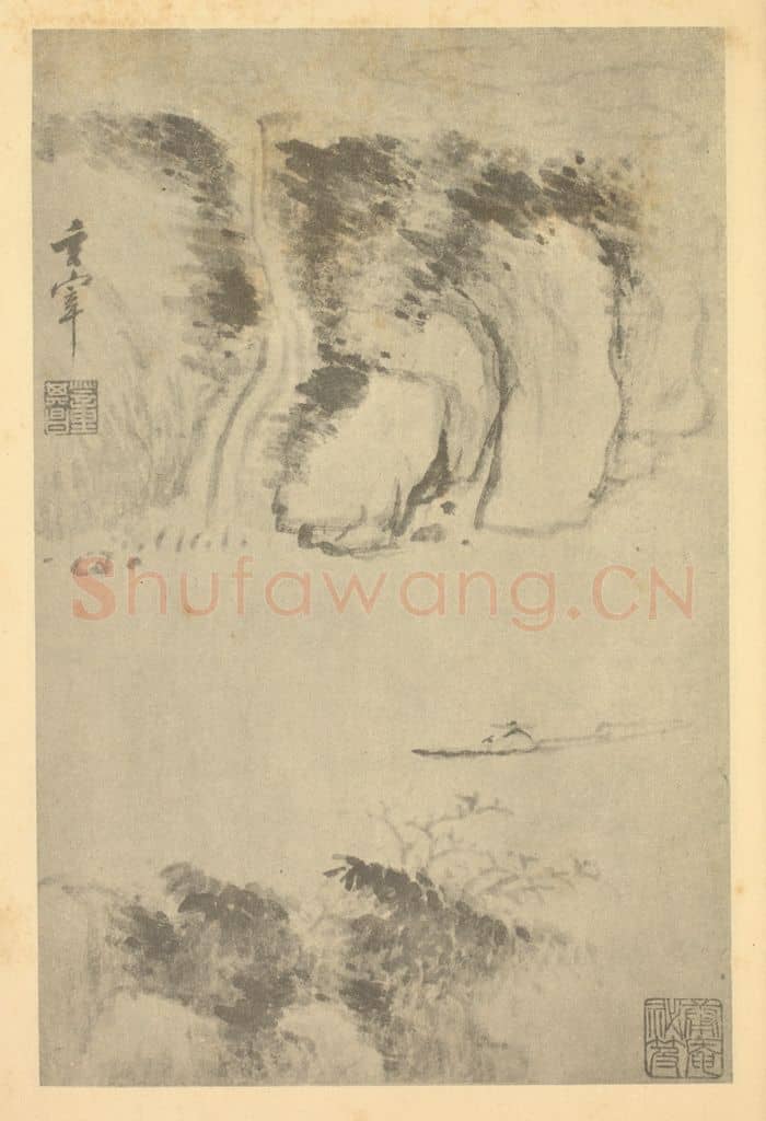 明 董其昌《山水图(二十五)》国画作品