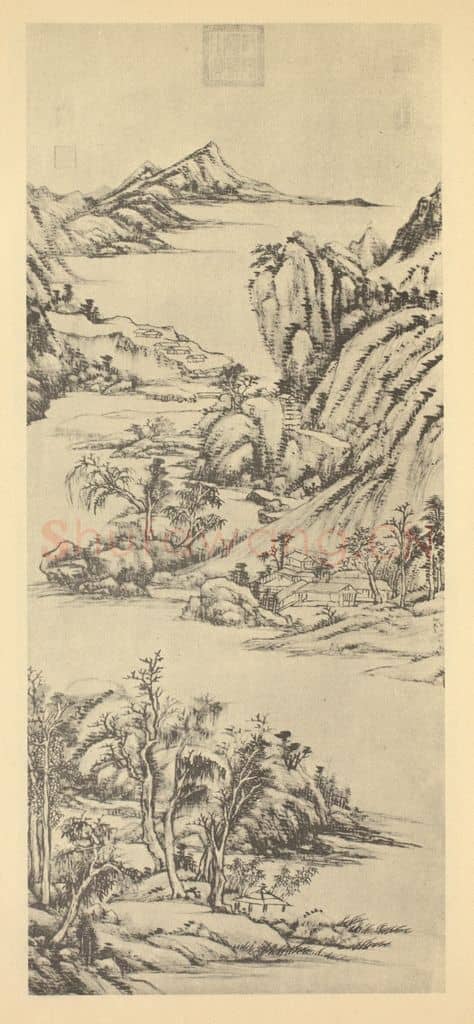 清 王原祁《山水轴(二十八)》国画作品