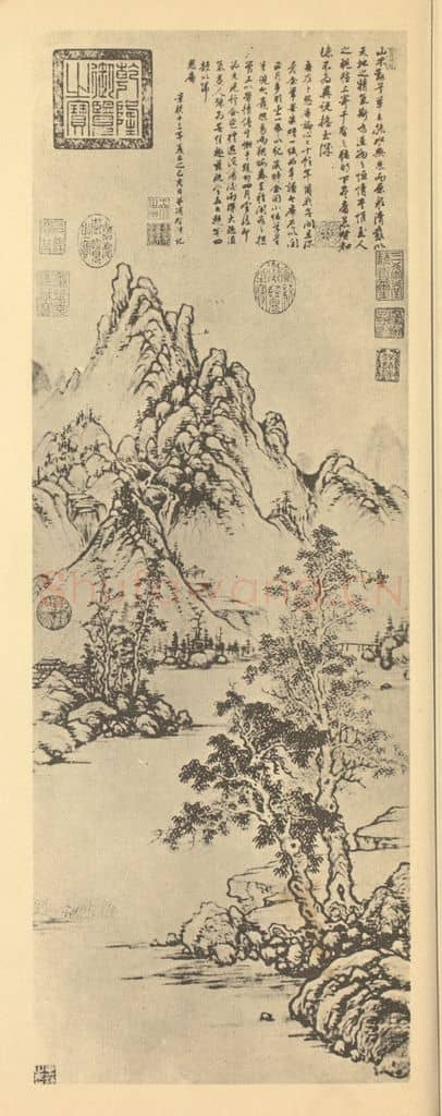明 项圣谟《山水轴(一)》国画作品
