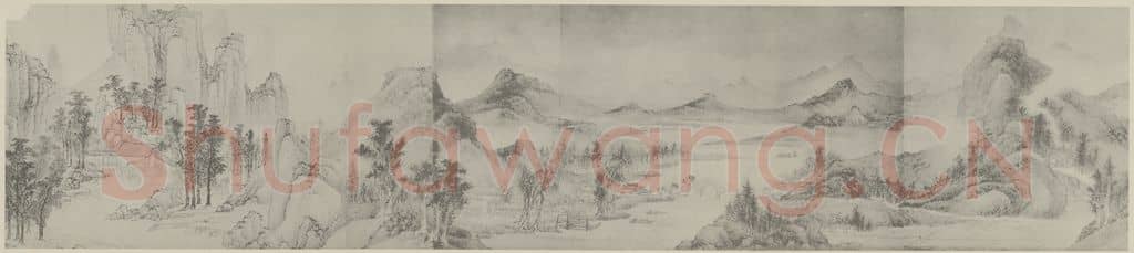 清 高简《仿江贯道山水卷(二)》国画作品