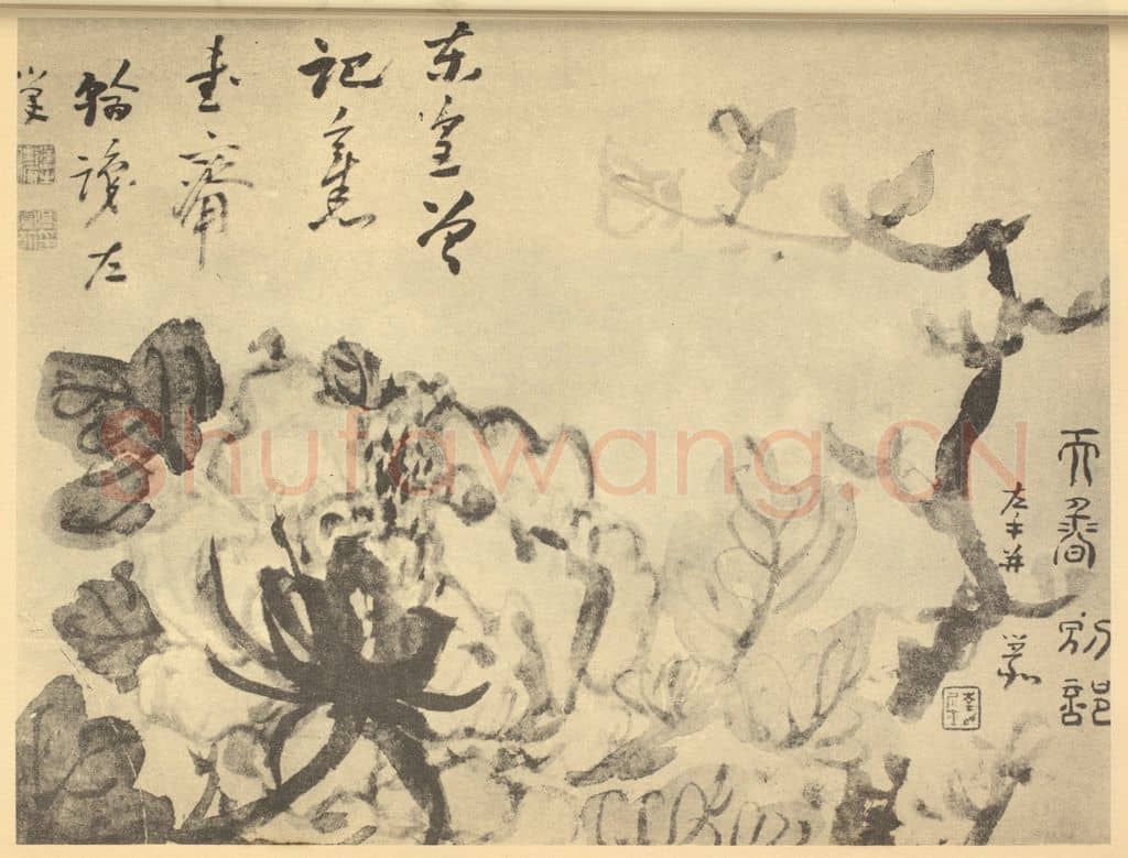 清 高凤翰《牡丹》国画作品