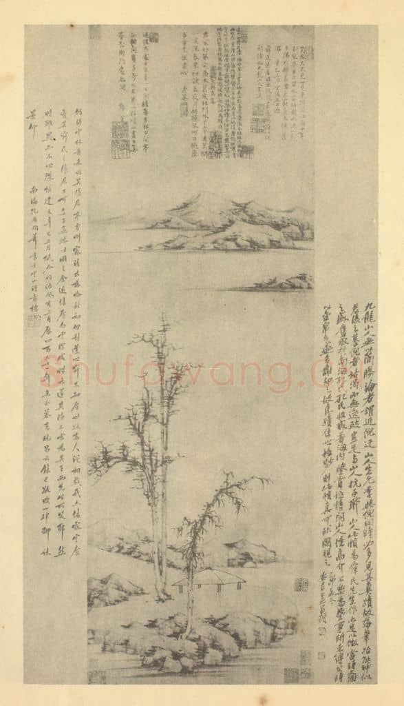 明 王绂《山水轴(二)》国画作品
