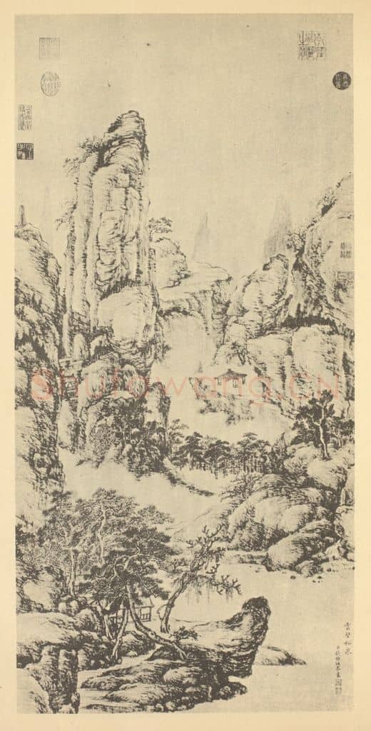 清 钱维城《山水轴（四）》国画作品