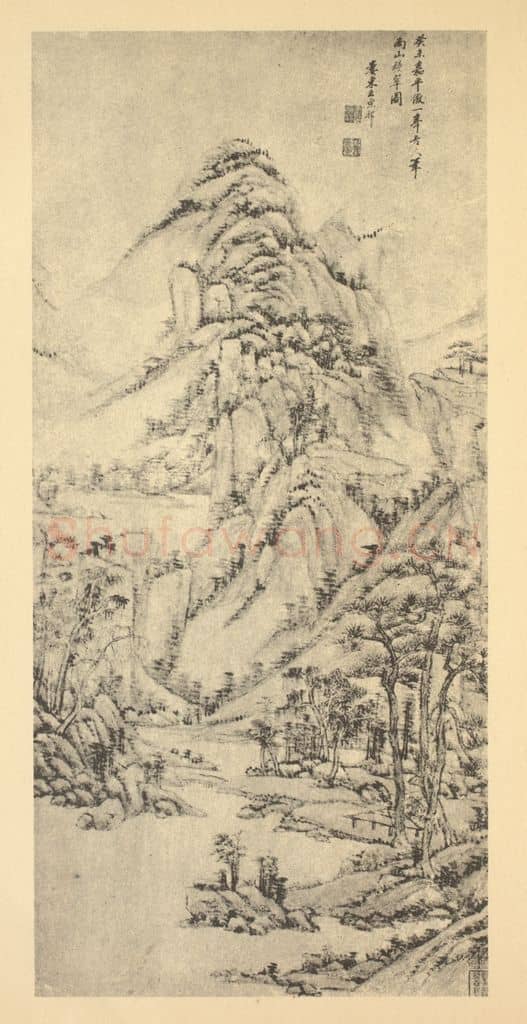 清 王原祁《山水轴(十四)》国画作品