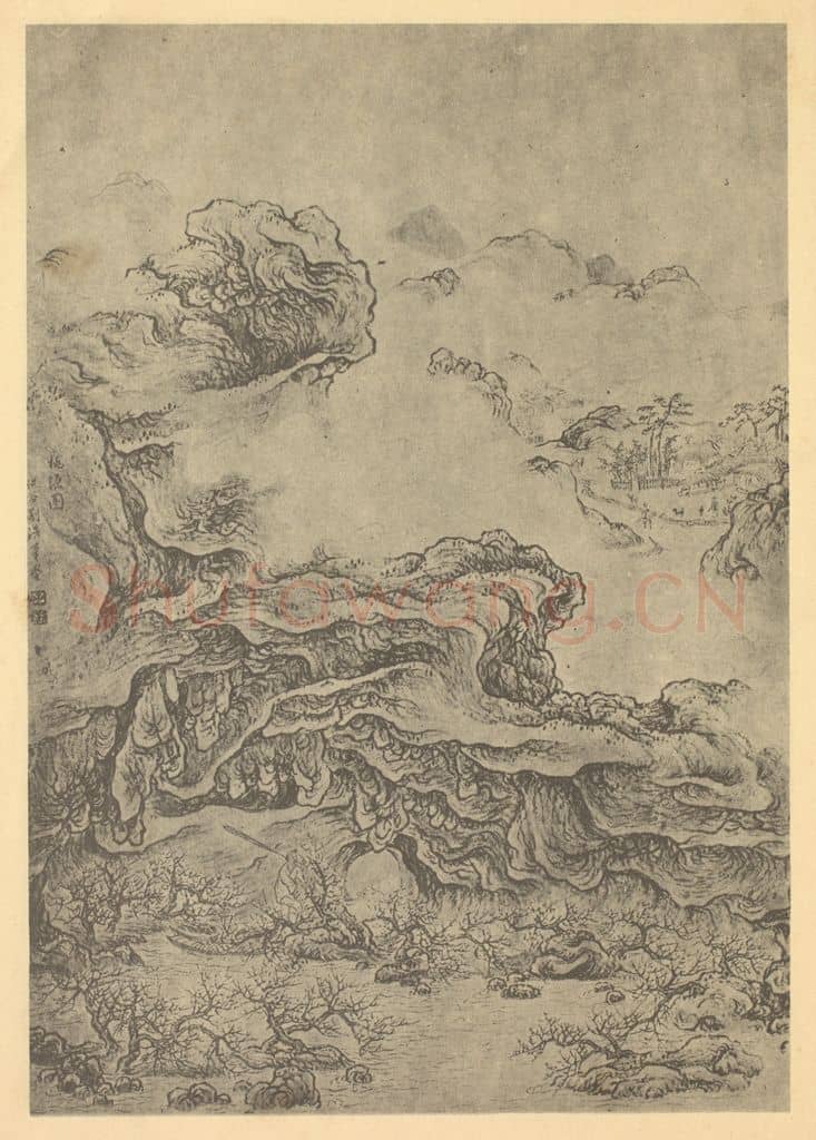 清 吴定《山水图（一）》国画作品