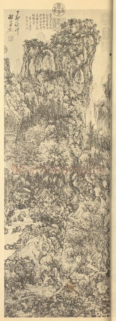 明 谢时臣《山水轴（一）》国画作品