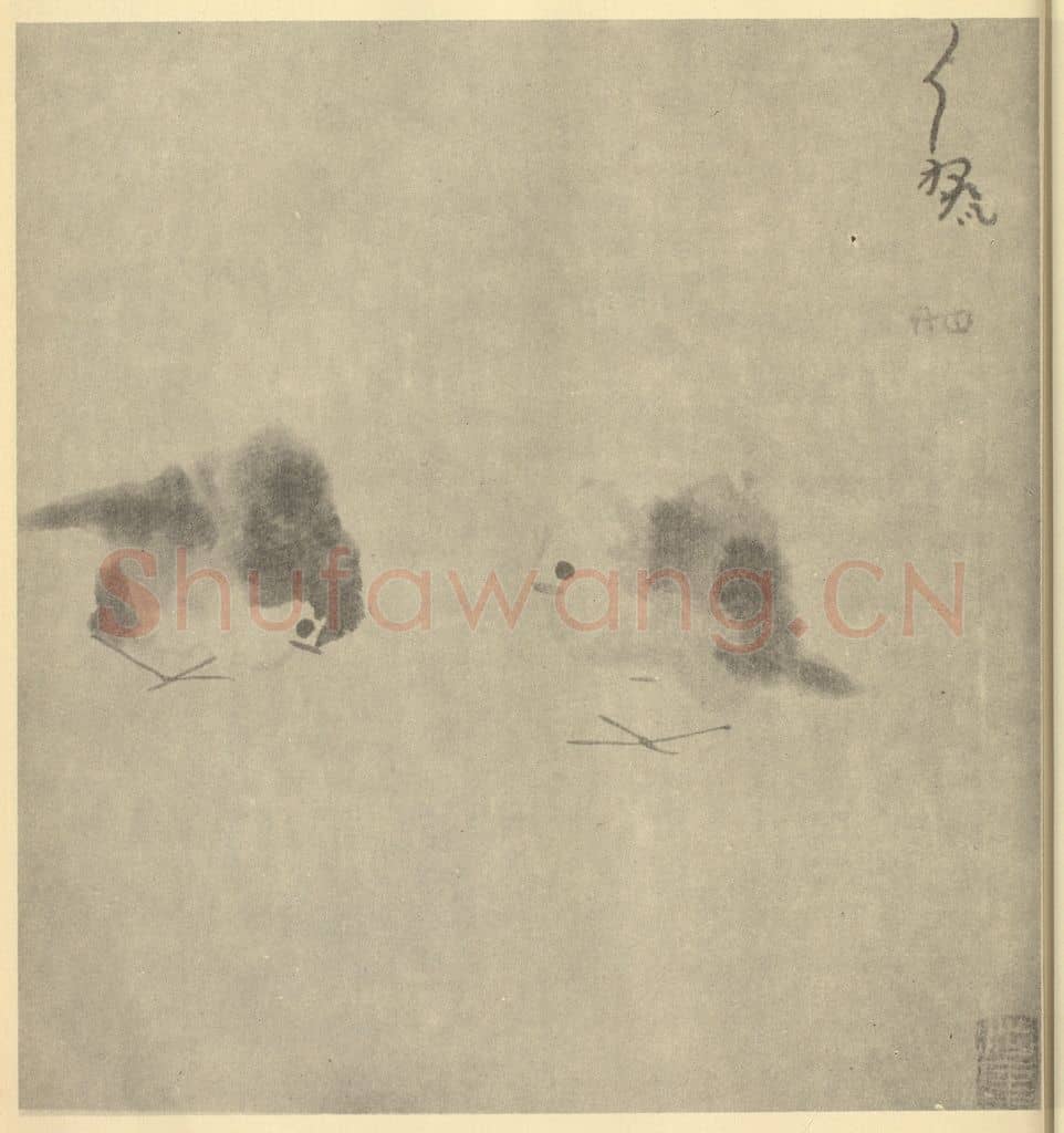 清 朱耷《画鹁》国画作品