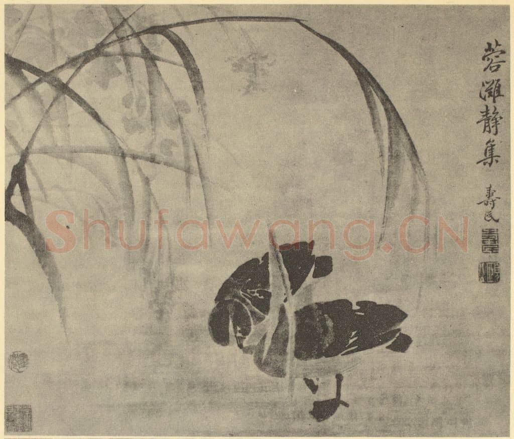 清 边寿民《芦雁图(一)》国画作品
