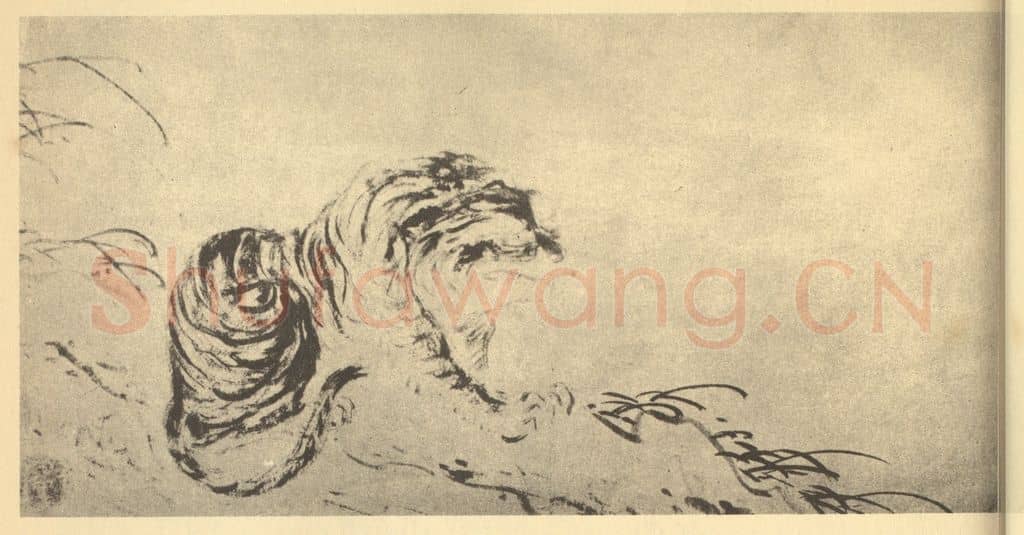 清 蒋璋《猛虎图》国画作品