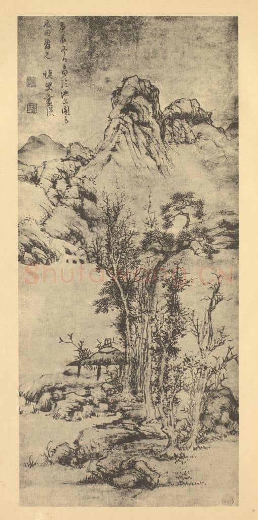 明 蓝瑛《山水轴(一)》国画作品