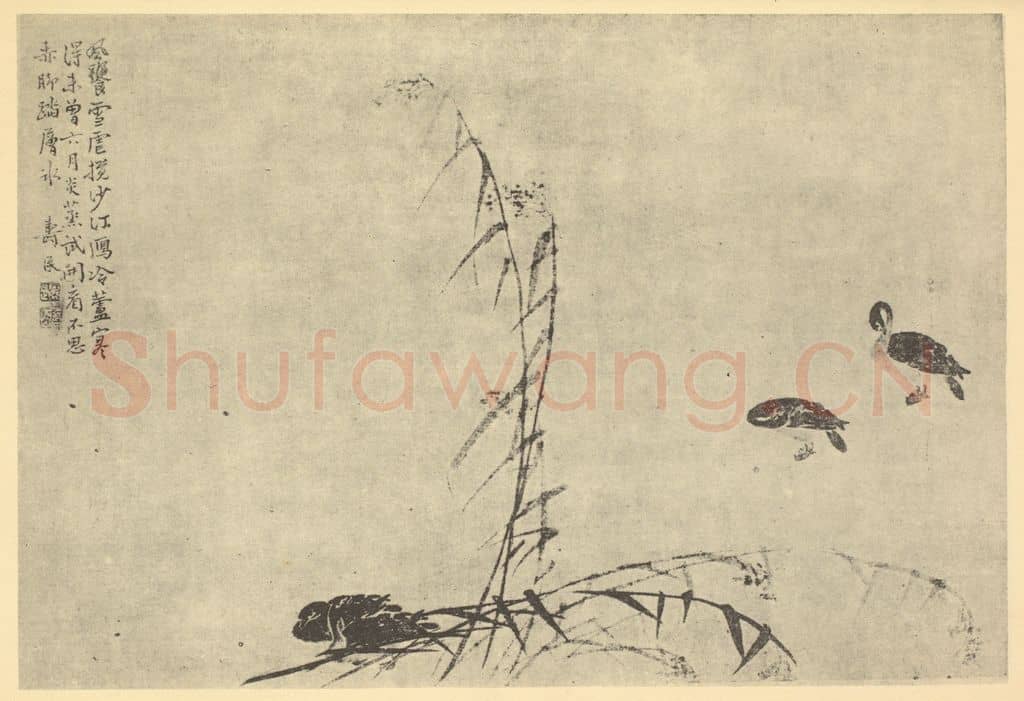 清 边寿民《芦雁图(七)》国画作品