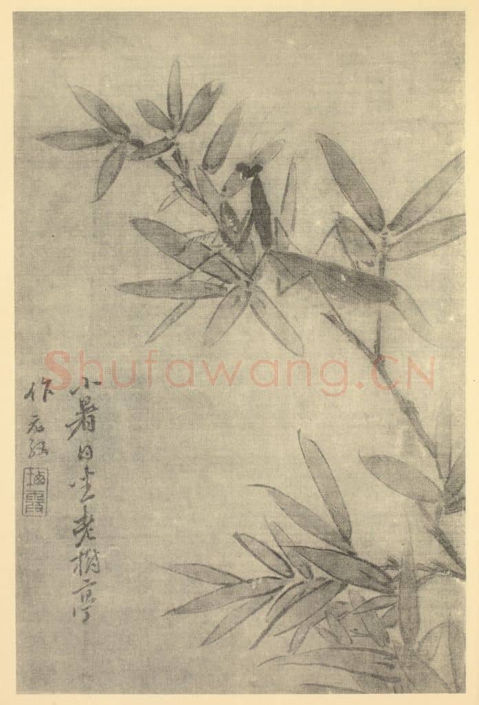 清 马元驭《蟷螂图》国画作品