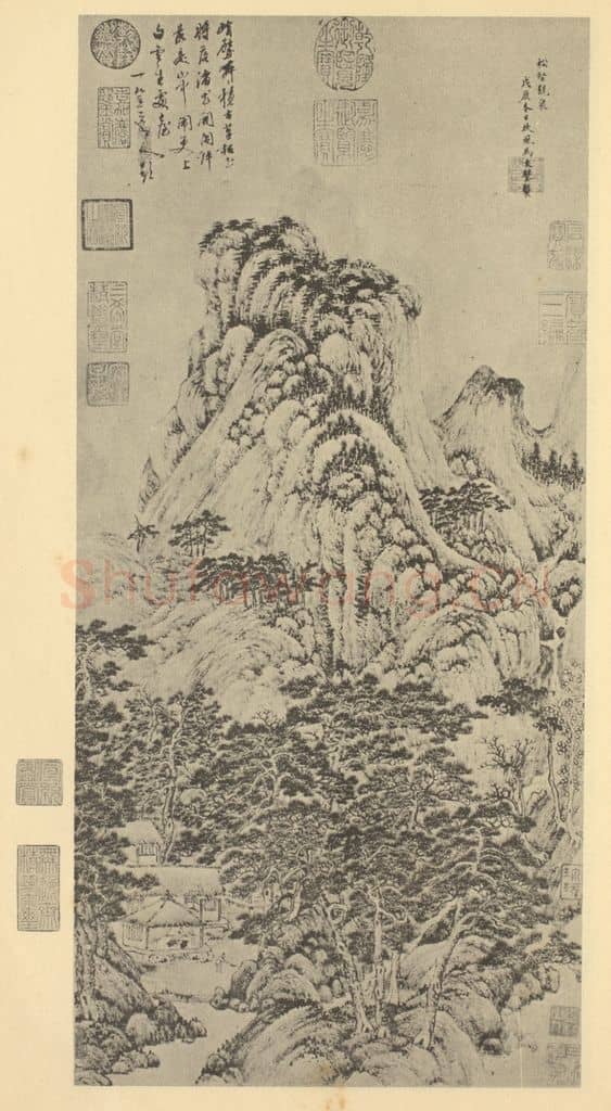 元 马琬《山水轴(一)》国画作品
