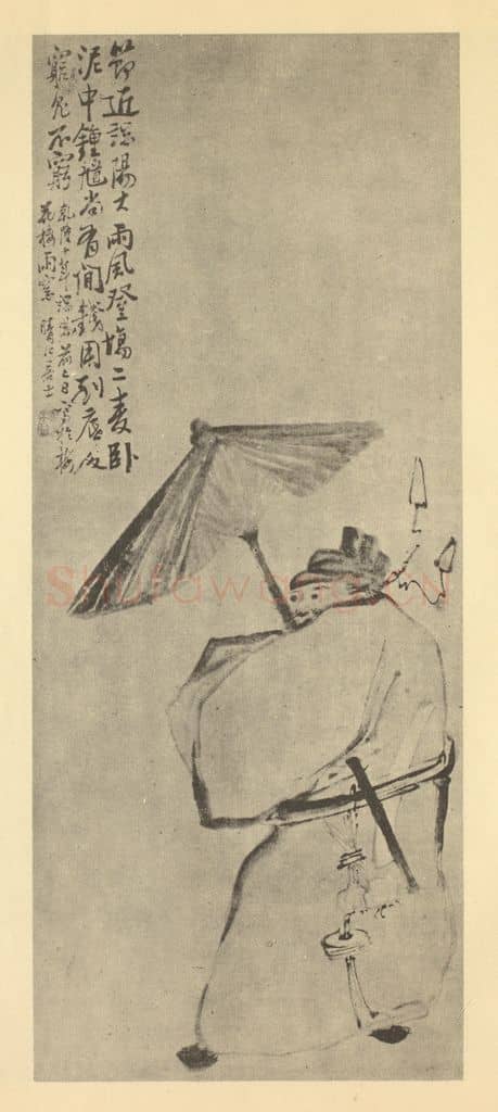 清 李方膺《画风雨钟馗》国画作品