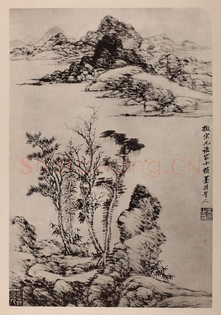 清 吴历《山水册(十)》国画作品