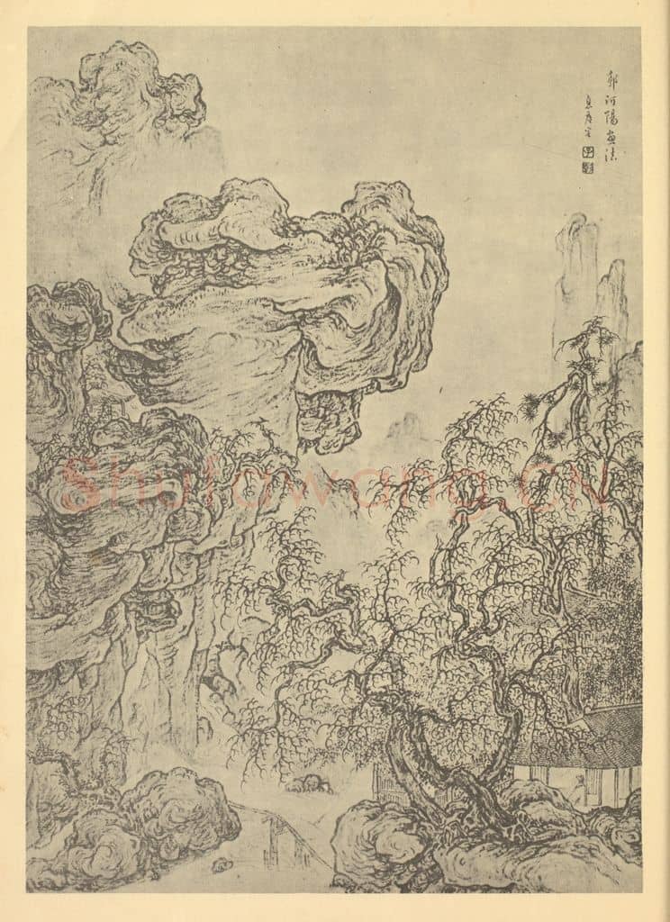 清 吴定《山水图（六）》国画作品