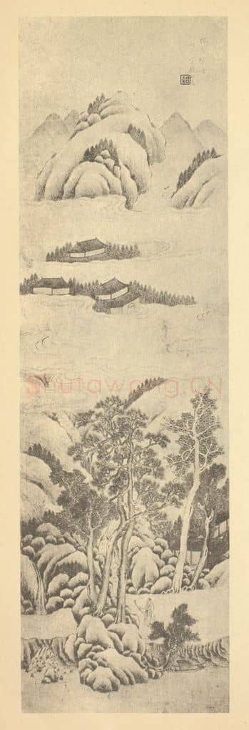 清 钱杜《山水轴(一)》国画作品