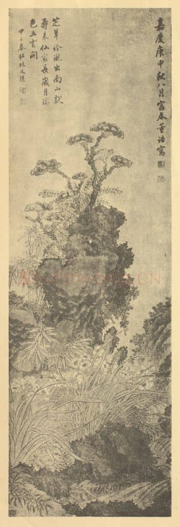 清 董诰《水仙》国画作品