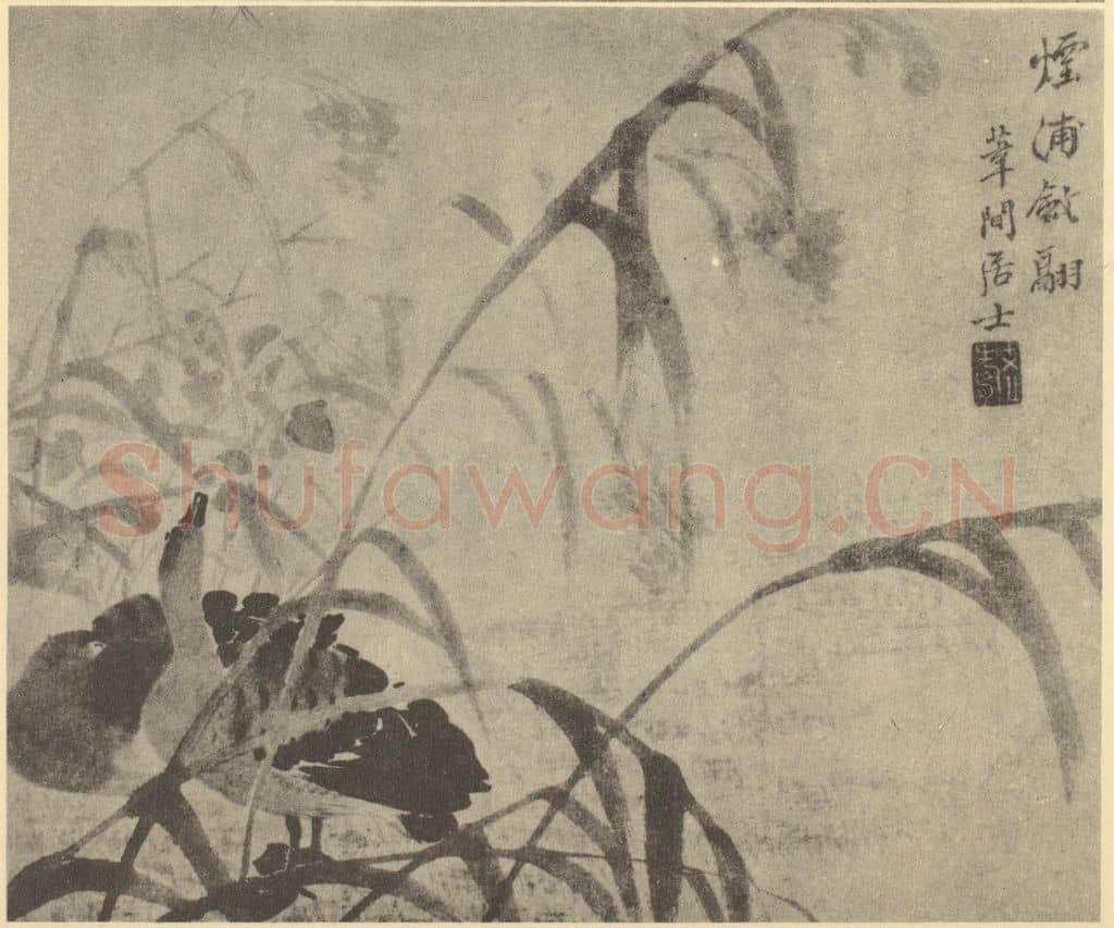 清 边寿民《芦雁图(二)》国画作品