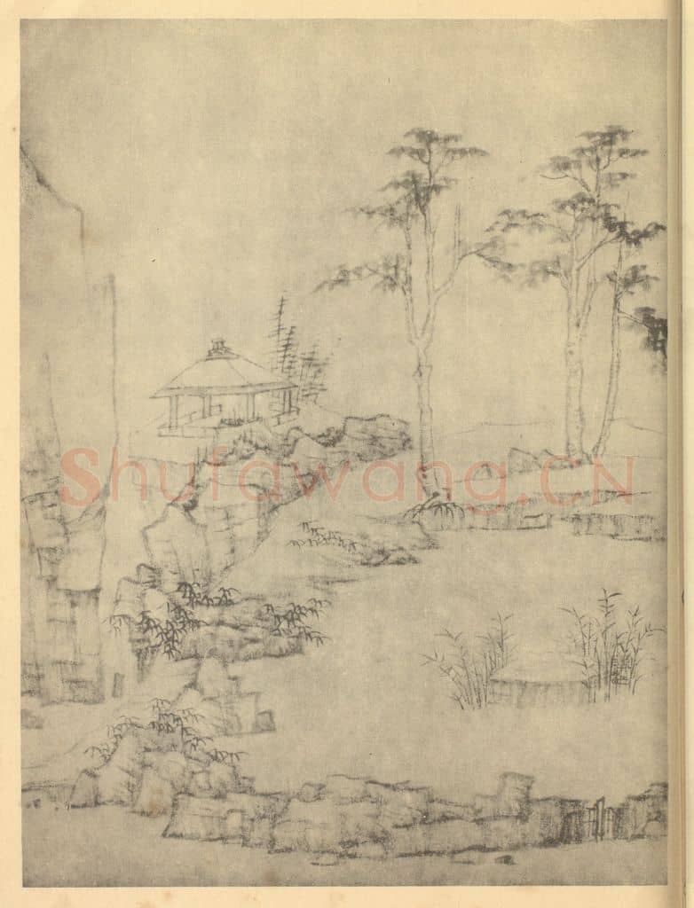 清 弘仁《山水图(三)》国画作品